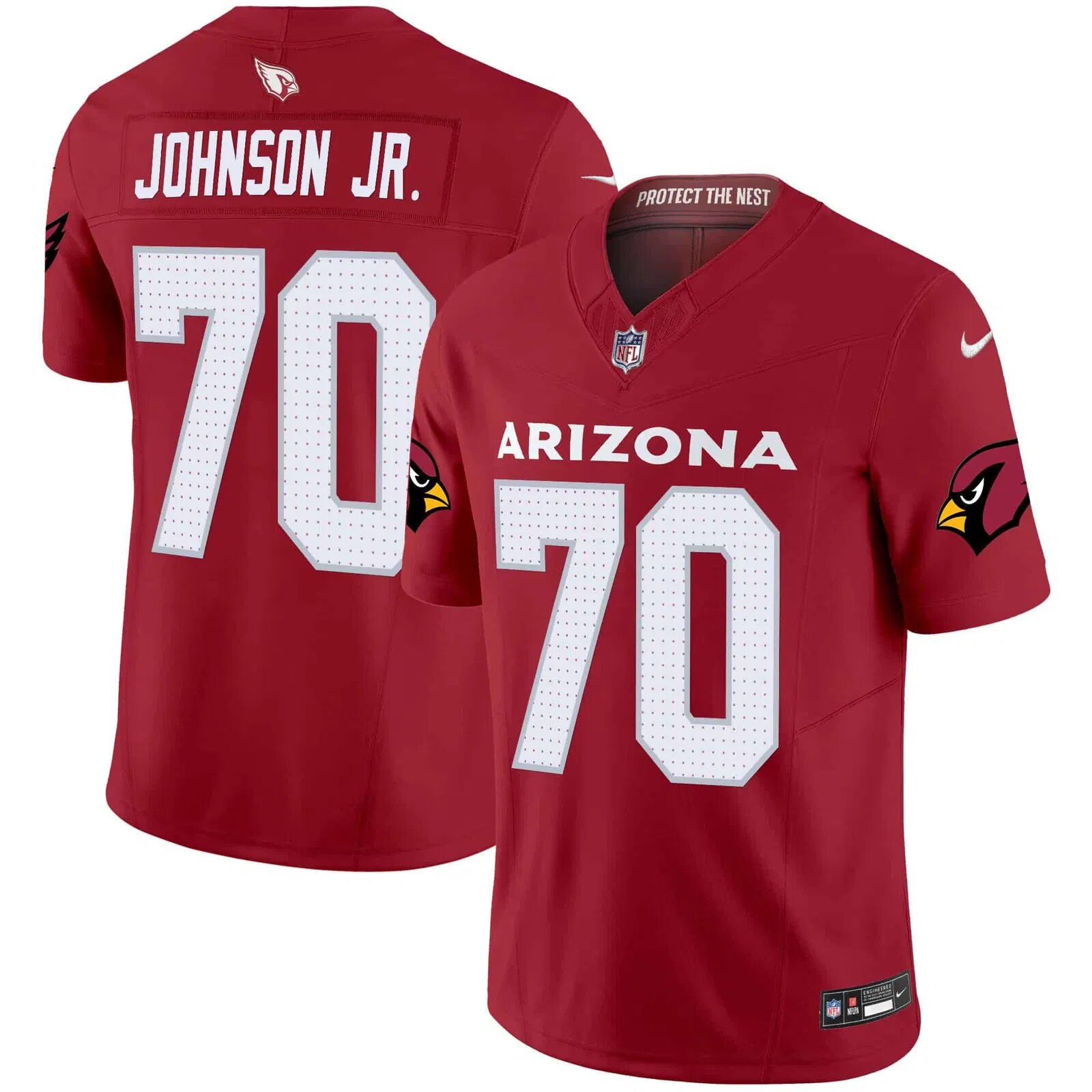 Men Arizona Cardinals #70 Johnson jr Red Nike 2024 Vapor Limited NFL Jersey